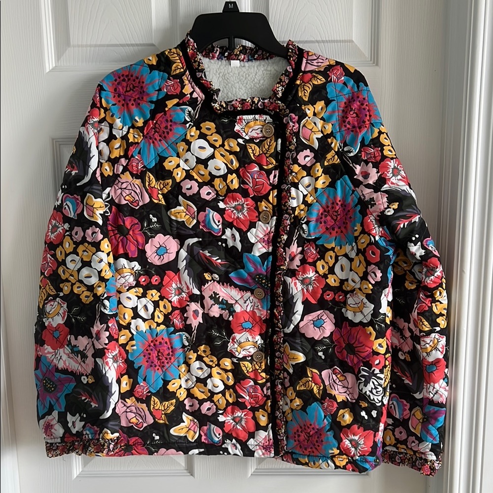 Fleece Lined Floral Quilted Jacket Women’s